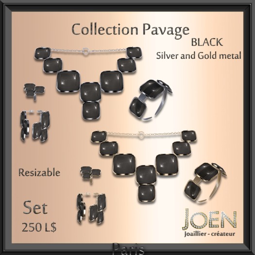 *JOEN* collection "Pavage" Black set