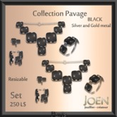 *JOEN* collection "Pavage" Black set