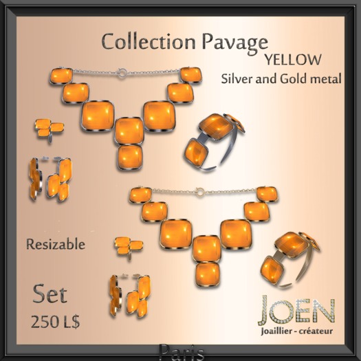 *JOEN* collection "Pavage" Yellow set
