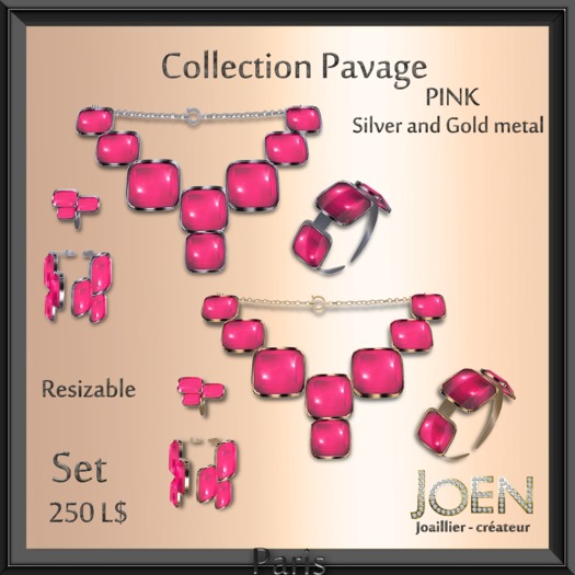 *JOEN* collection "Pavage" Pink set