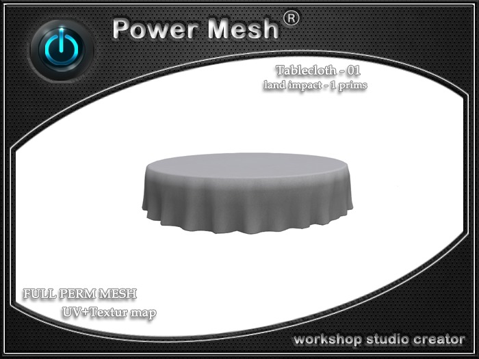 - { POWER MESH } - Full Perm Tablecloth - 01 