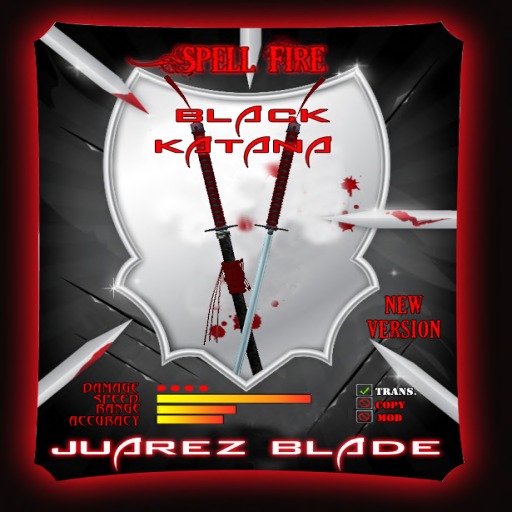 Black katana - Spell Fire