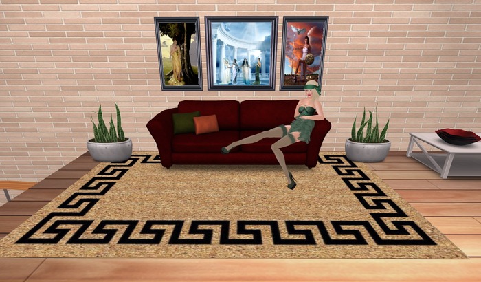 Greek Key Rug - Cork & Black