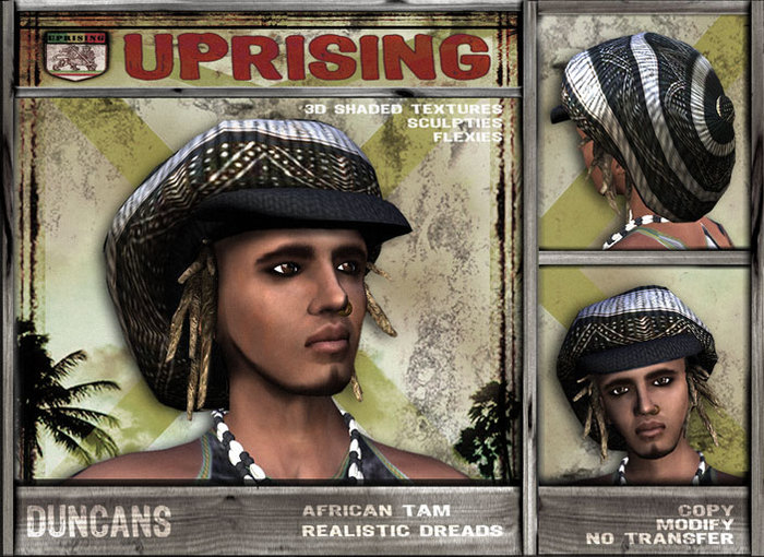 UPRISING DU Rasta Dreadlocks with Tam Beanie hat / For Roots Reggae Mens