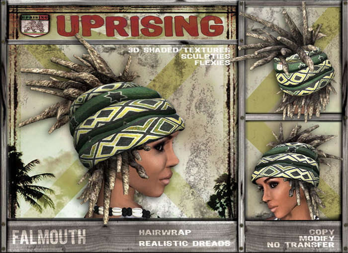 UPRISING FA Rasta Dreadlocks with Hairwarp Beanie / For Roots Reggae Womens