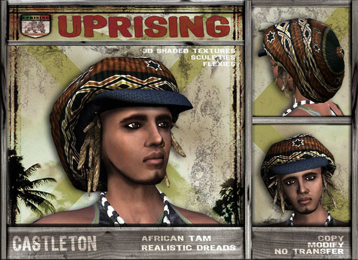 UPRISING CA Rasta Dreadlocks with Tam Beanie hat / for Roots Reggae Mens