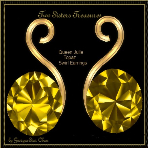 TST Queen Julie Topaz Swirls Earrings