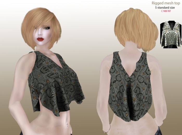 :SIAM:christmas gift Silver Rigged mesh top