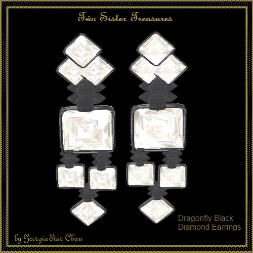 TST Dragonfly Black Diamond Earrings.