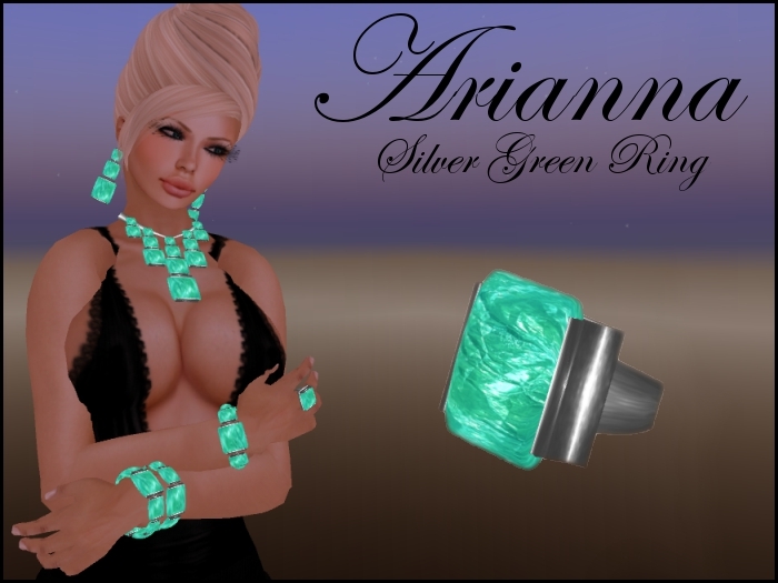 ARIANNA SILVER GREEN RING - PROMO