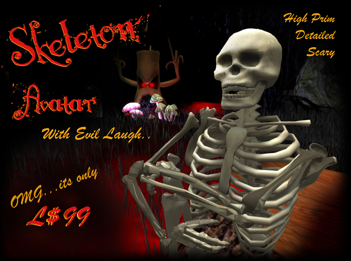Halloween Skeleton Mesh Avatar with Evil Laugh