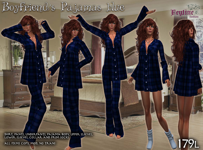 *FF* Boyfriend's Pajamas Blue