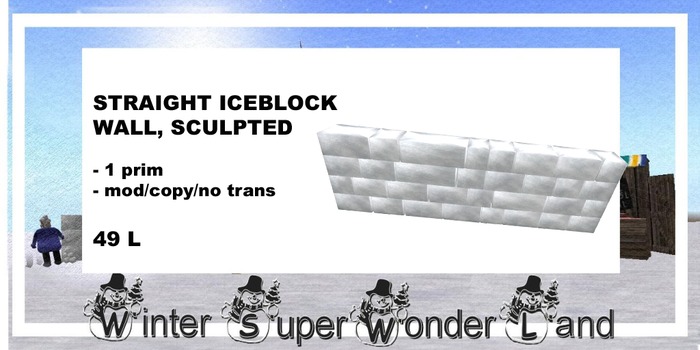 Straight iceblock wall