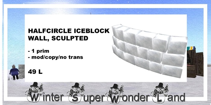 Halfcircle iceblock wall