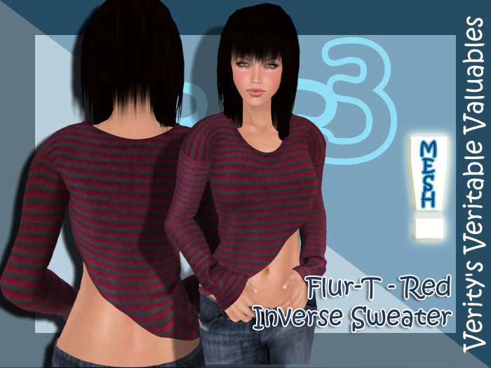 V-Style Flur-T Mesh Sweater - RED