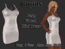 Mesh Soft Satin Dress White