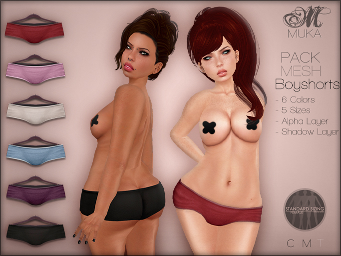 *MUKA* Boyshorts Pack (MESH)
