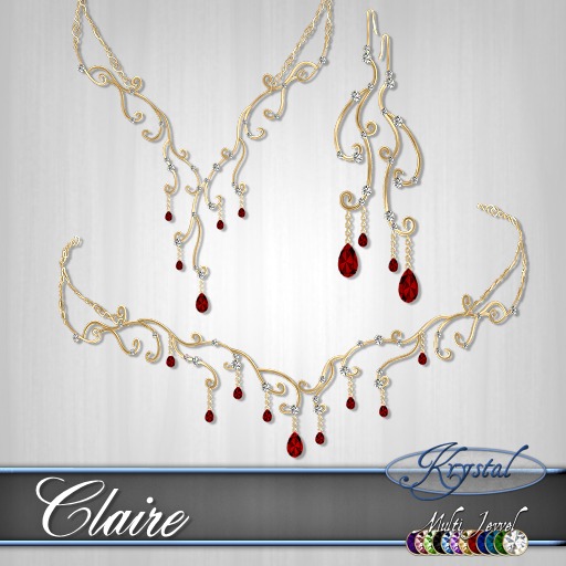 ::: Krystal ::: Claire - Princess Set - Gold (MultiJewel)