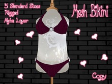 Mesh Bikini Rigged Glitter Plum