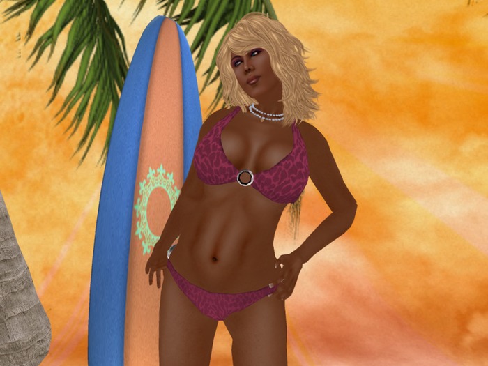 Mesh Bikini Rigged Rose Jungle