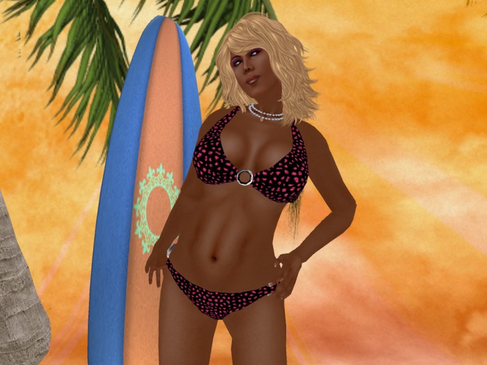 Mesh Bikini Rigged Pink/Black Panther