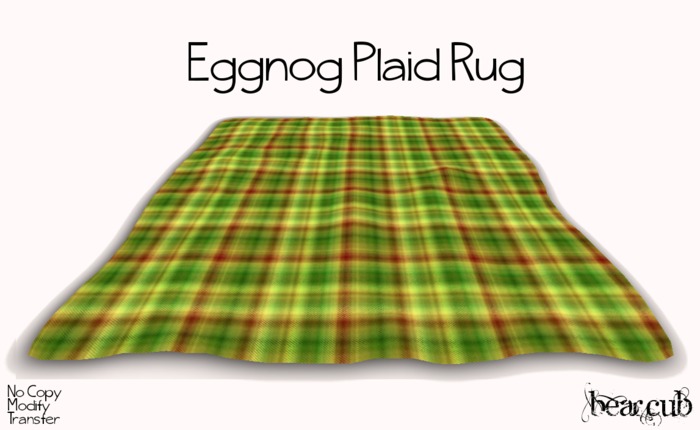 :BearCub: Eggnog Plaid Rug
