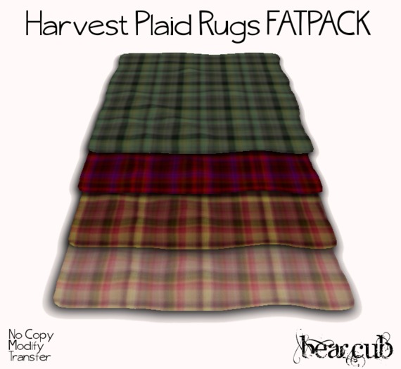 :BearCub: Harvest Plaid Rugs FATPACK