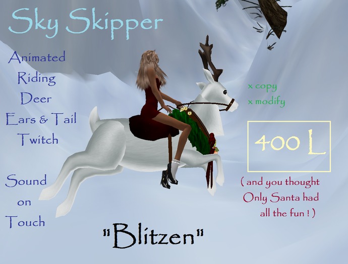 Rideable Reindeer "Blitzen" 3.0 Rider ( Musical) 