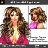 A&A Ivana Hair Light Brown (Special Color). Rich full soft curled long hairstyle. Promo!