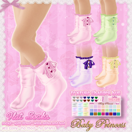 :*BABY*: Flat Socks - Cute socks with texture hud