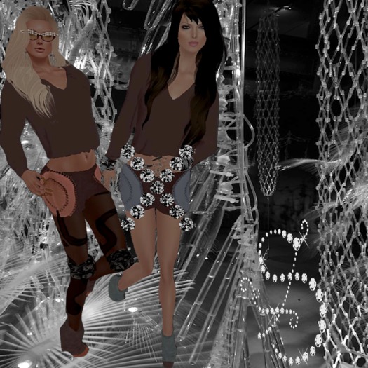 <S> Mesh Mini Skirt (Brown-O)
