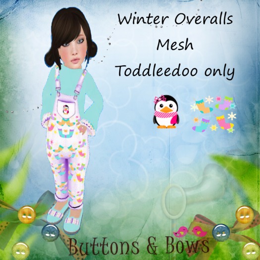 Buttons & Bows Winter Overalls Mesh TD only
