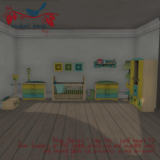 Tiny Spaces -  Woodland Animal Nursery Crib (Boy)