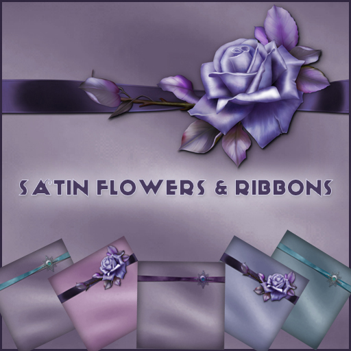 Satin Flowers and Ribbons Texture Set - 17 luxurious satin fabric textures!