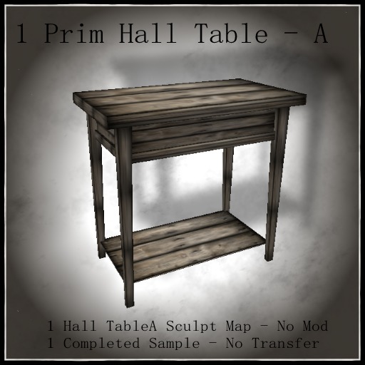 1 Prim Hall Table A -  BOXED