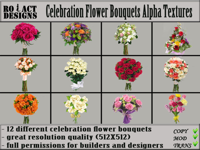 ..::RO!ACT::..DESIGNS 12 Celebration Flower Bouquet Textures