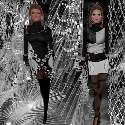 <S> Mesh Mini Skirt (White)