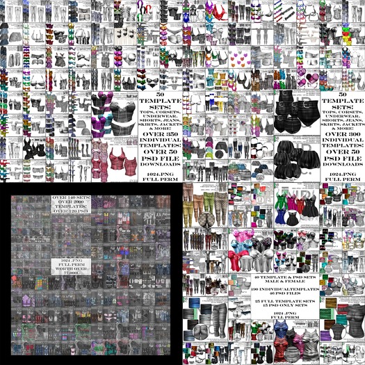 [NB] Inc. Super Mega Template Inventory Pack - Male & Female w/ BONUS Male Pack!! Nearly 3000 Templates!  