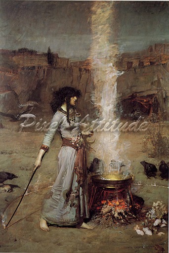 The Magic Circle - John William Waterhouse - Texture