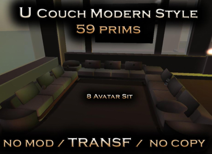 U Couch Modern Style  59 prim