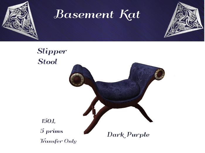 Slipper Stool in Dark Purple