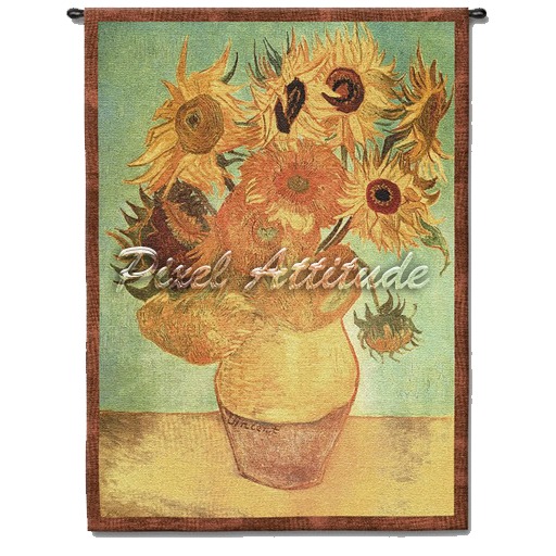 Sunflowers Tapestry Texture Van Gogh