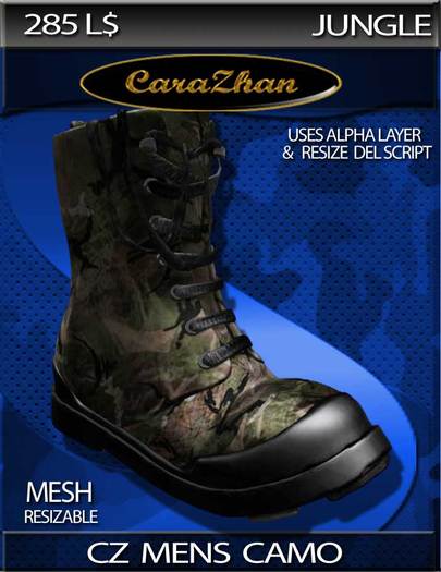 CZ MENS JUNGLE CAMO MILITARY/ARMY LEATHER COMBAT BOOTS