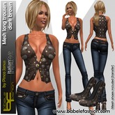 Babele Fashion Mesh Long Trousers Dark Brown