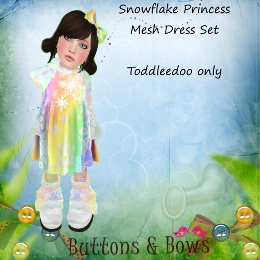 Buttons & Bows Snowflake Princess TD only