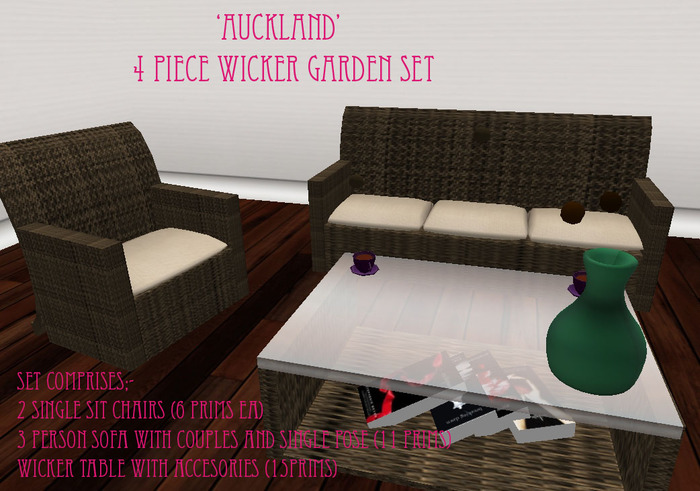 ::SSS:: Auckland 4 Piece Wicker Garden Set