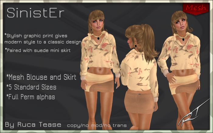 Sinister mesh mini outfit by Ruca tease