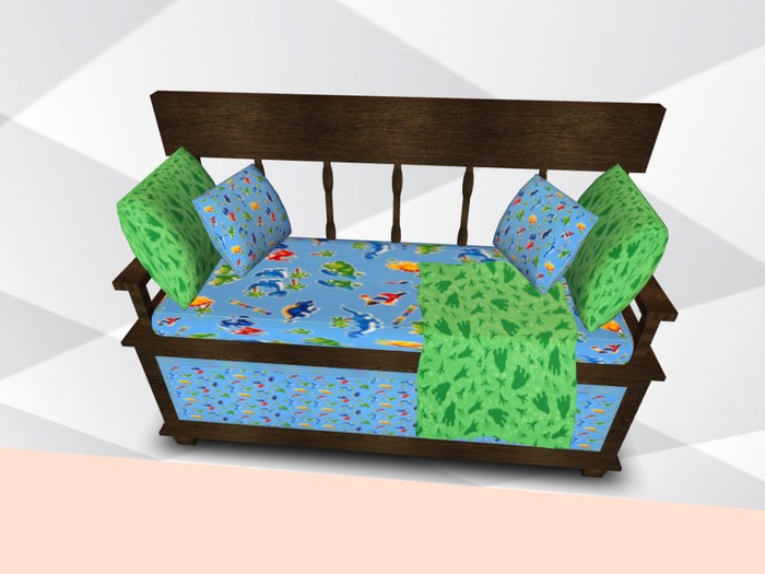 Cute Bench w/Poses-Dino