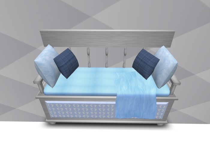 Cute Bench w/Poses-Baby Blue
