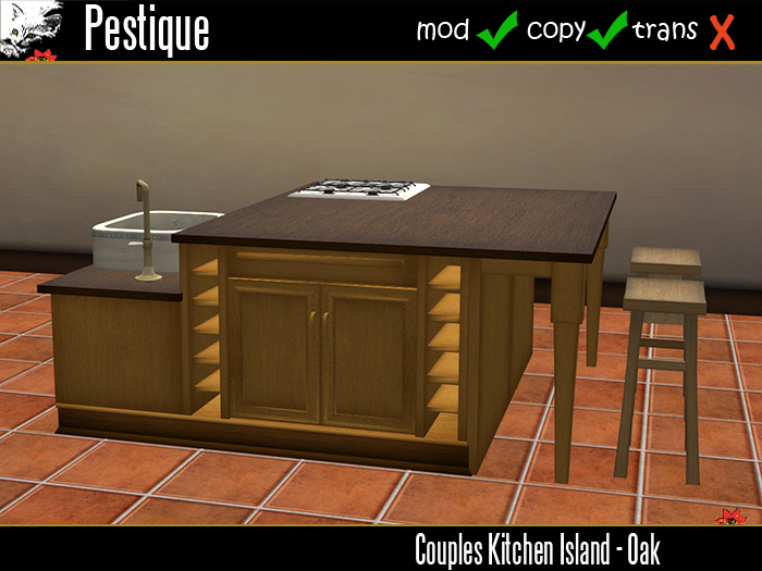 Couples Kitchen Island - Oak